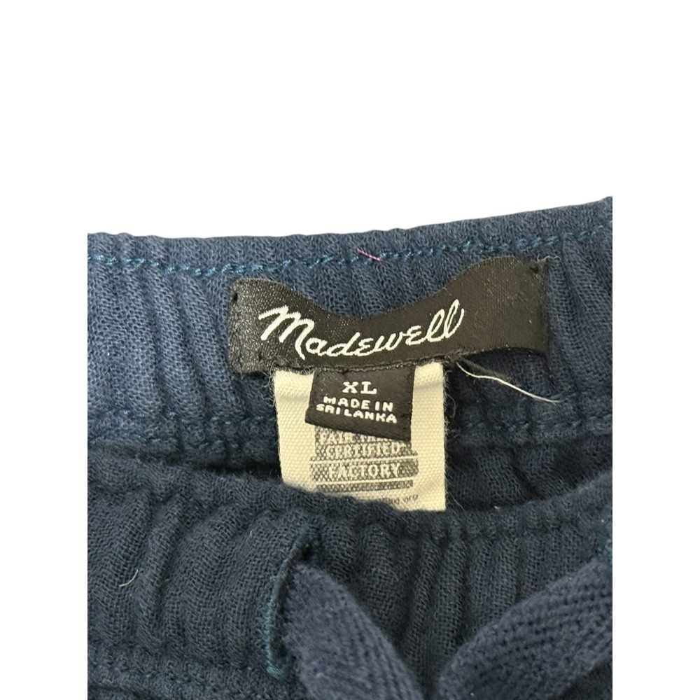 Madewell Lightspun Pull-On Mid-Rise Jogger Pants XL Navy Cotton Gauze  Lounge - Picture 3 of 12